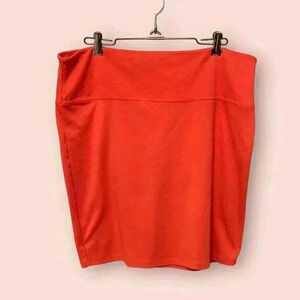 Xhilaration Stretch Zipper Back High Waist Bold Coral Bodycon Mini Skirt